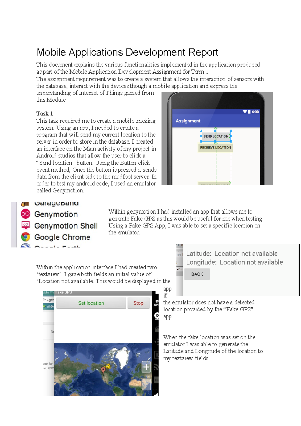 Mobile Applications Development - The assignment requirement was to ...