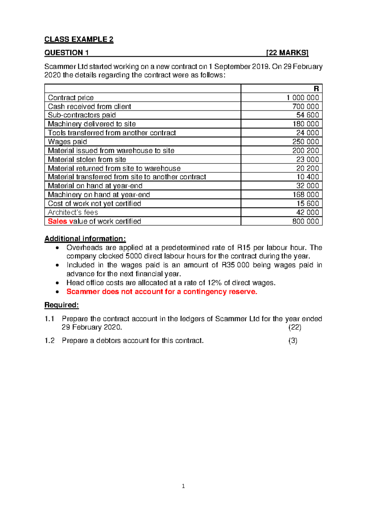Class Example 2: Contract Accounting & Profit Recognition Analysis ...