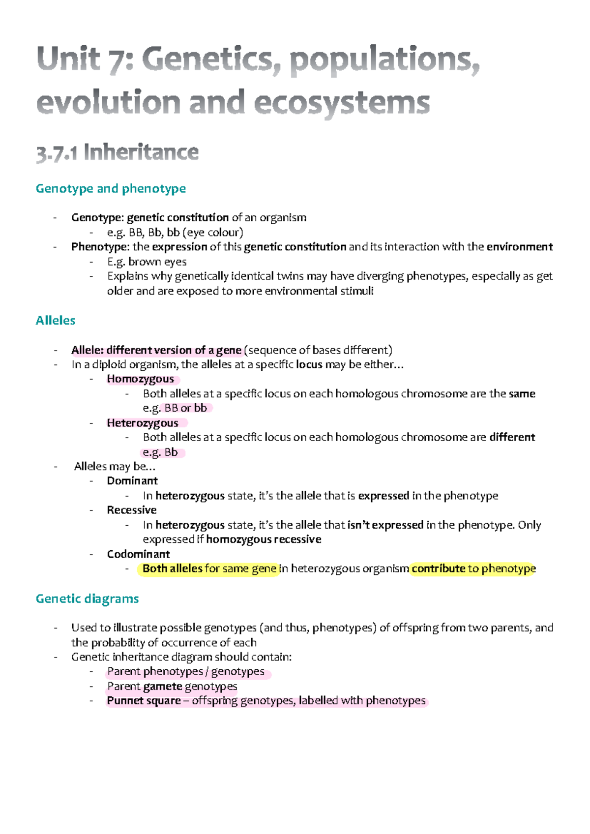 Genotype and Phenotype: Understanding Genetic Inheritance (BIO101 ...