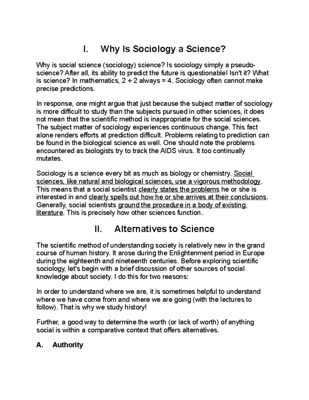 Sociology as a Science: Understanding Culture in Society - Studocu