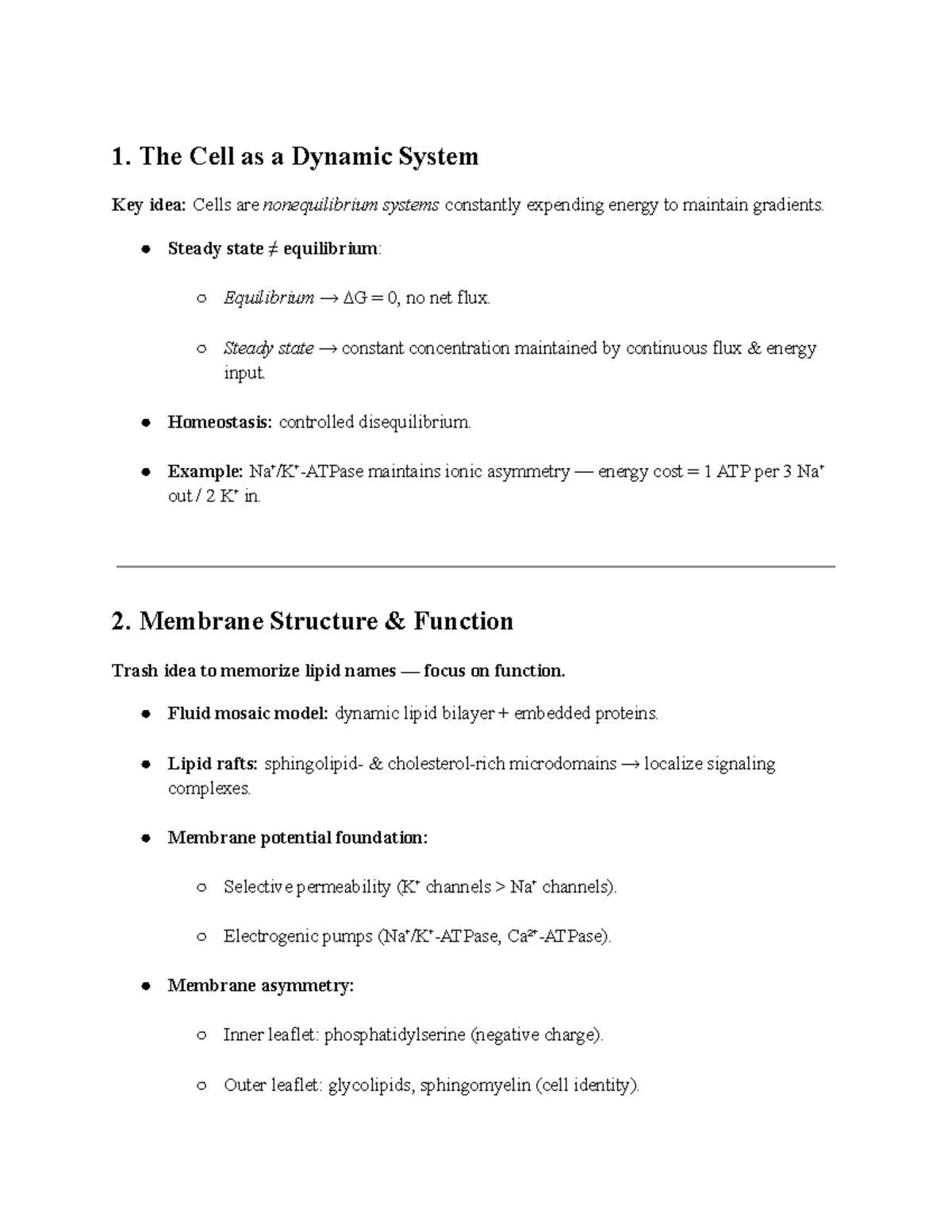 Lecture Notes on Cell Physiology (BIO 101) - Studocu