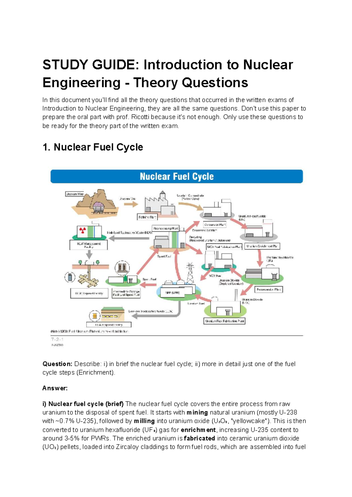 Study Guide: Theory Questions for Introduction to Nuclear Engineering ...