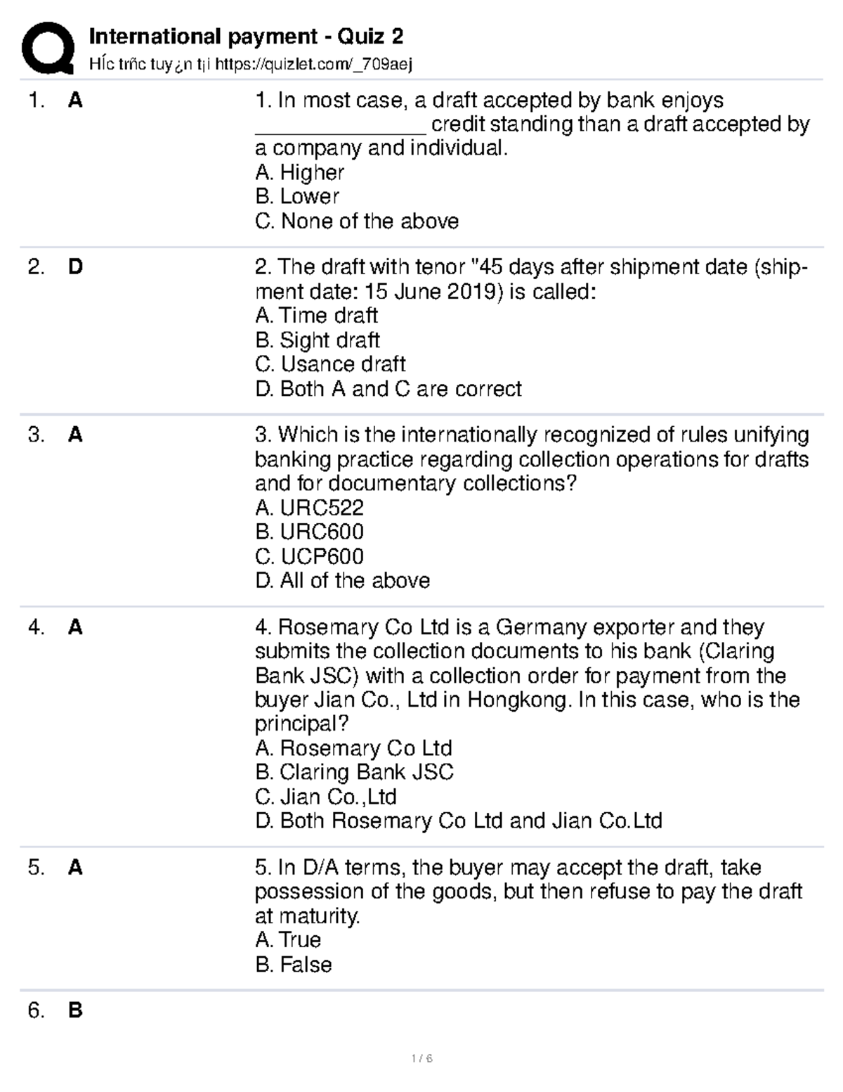 Intl payment quiz 2 - HÍc trñc tuy¿n t¡i quizlet/_709aej A 1. In most ...