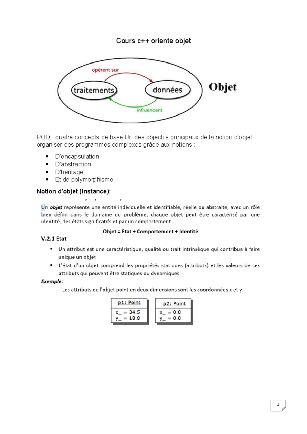 C++POO - langage c++ - éducation moral et civique - Cours c++ oriente ...