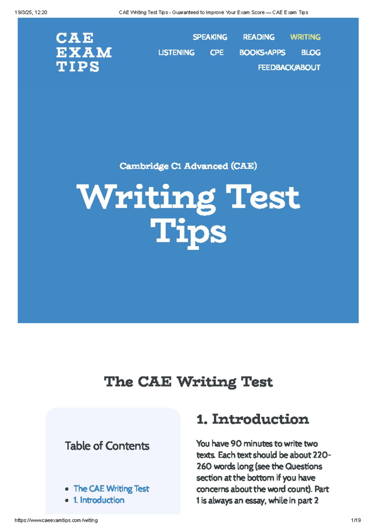 CAE Writing Test Tips: Boost Your Score with Proven Strategies - Studocu