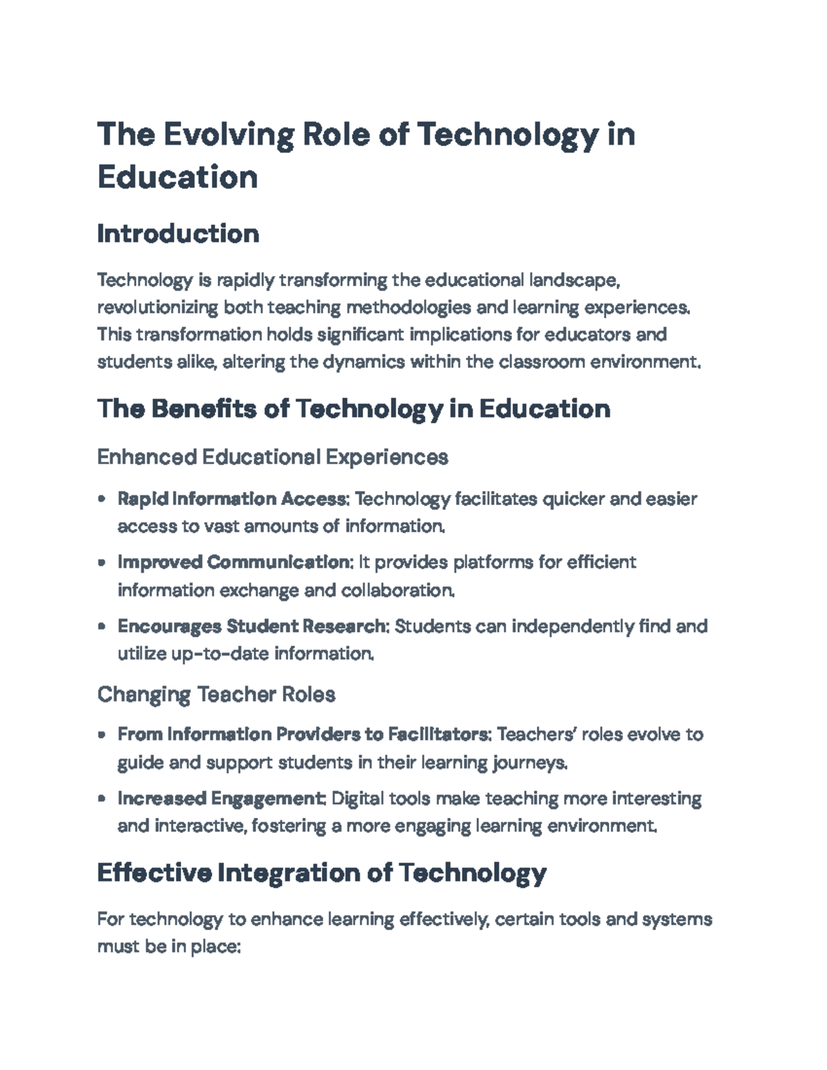 The Transformative Role of Technology in Education: Insights ...