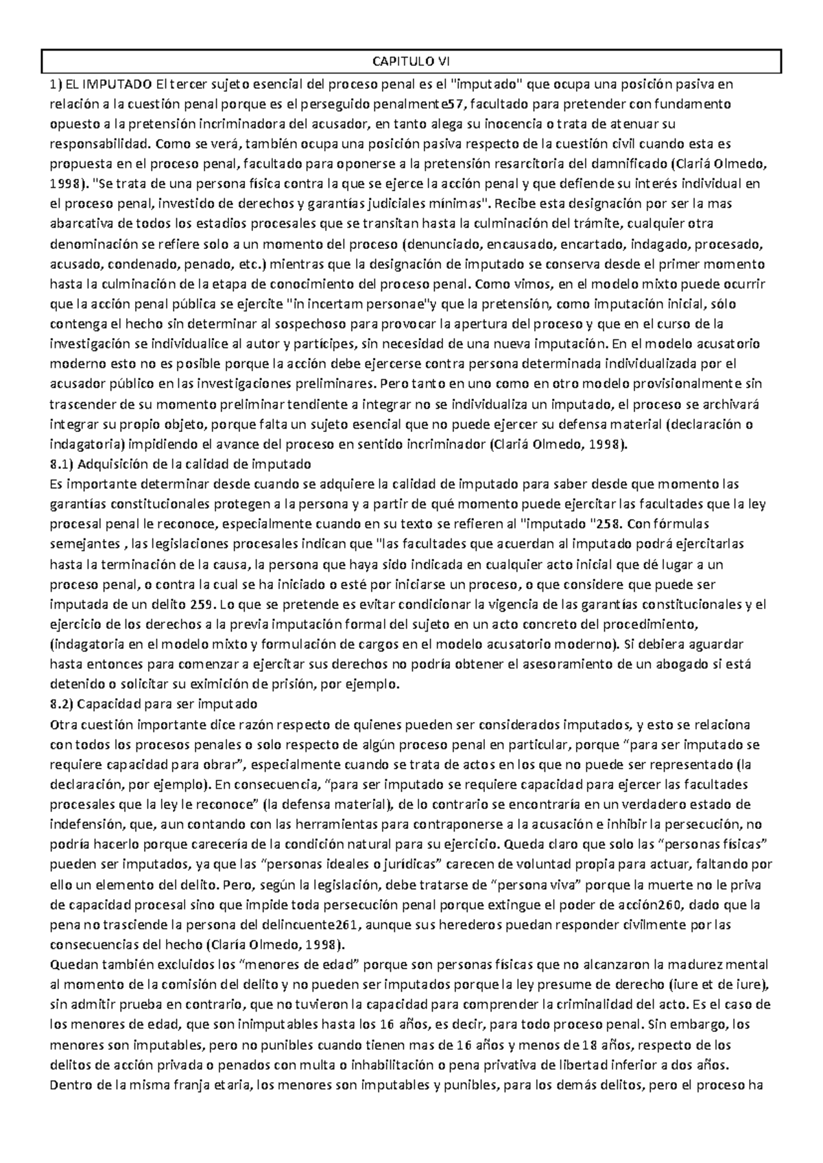 Unidad VI a X: El Imputado y la Defensa en el Proceso Penal - Derecho ...