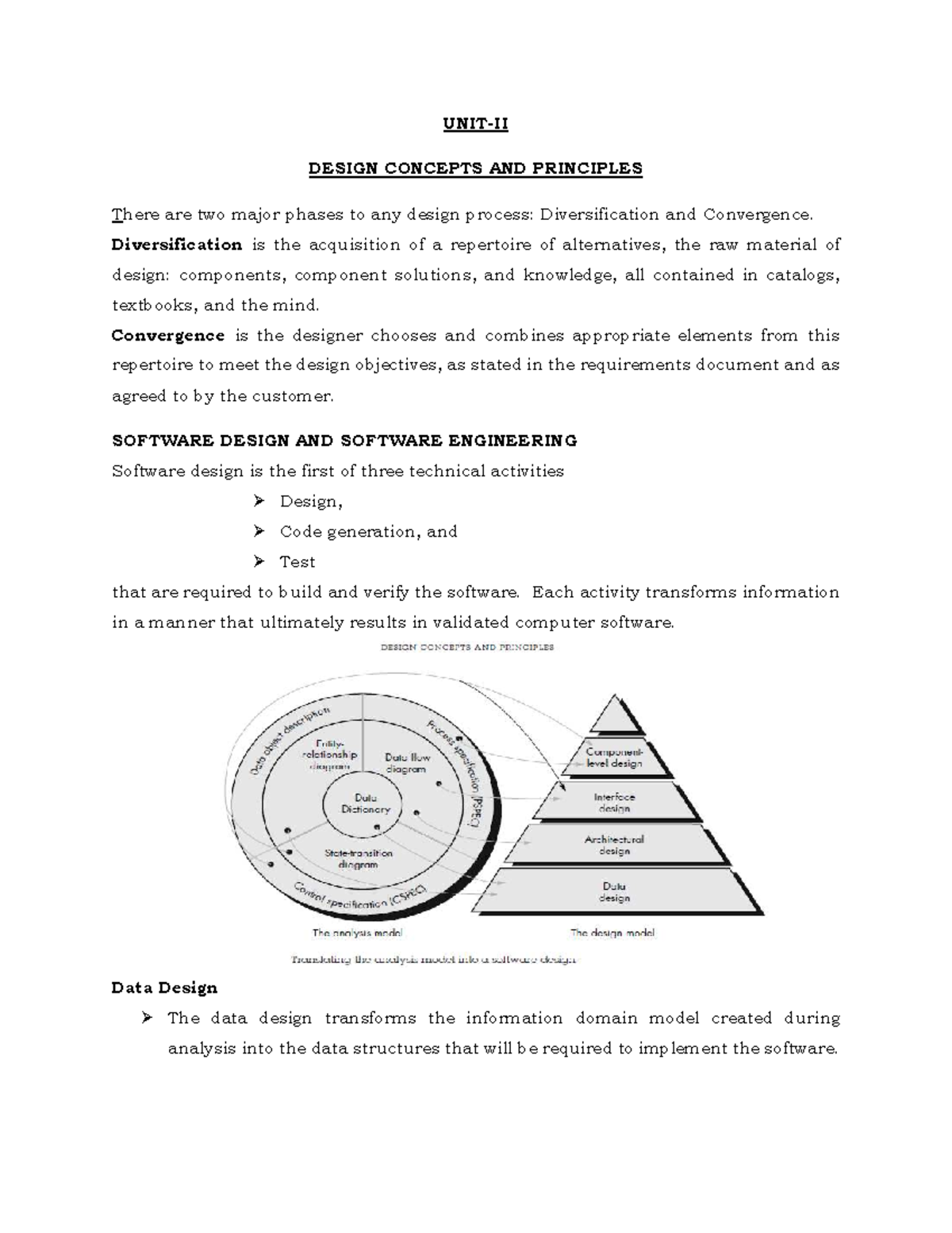 SE UNIT II - Design Concepts and Principles Overview - Studocu
