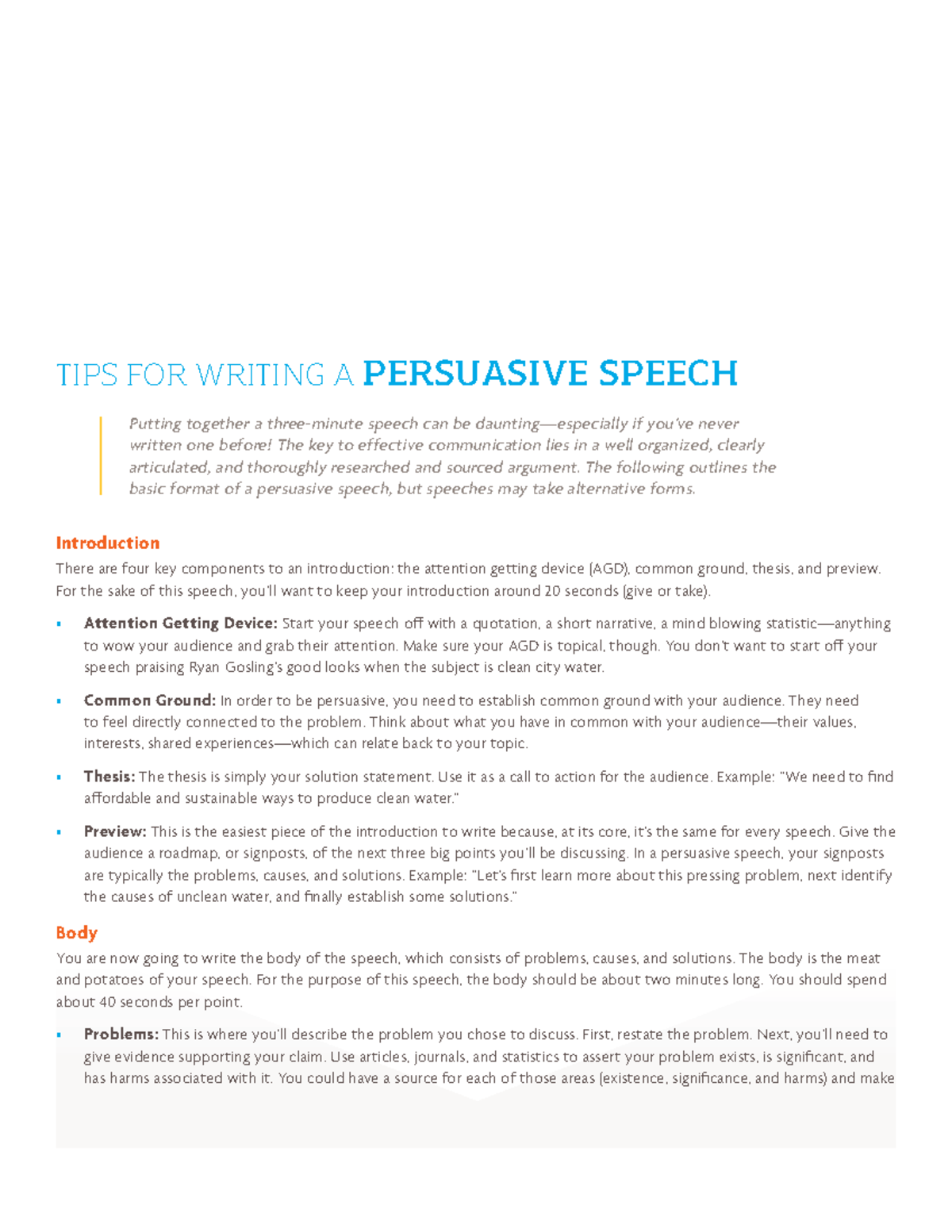 How to write a persuasive speech example - National Speech & Debate ...