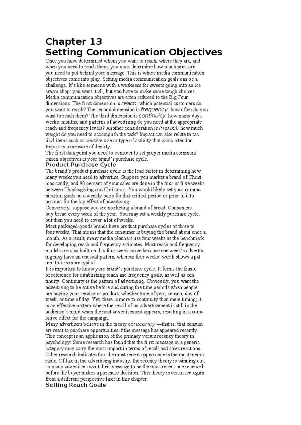 Chapter 13-15: Setting Media Communication Objectives and Strategies ...