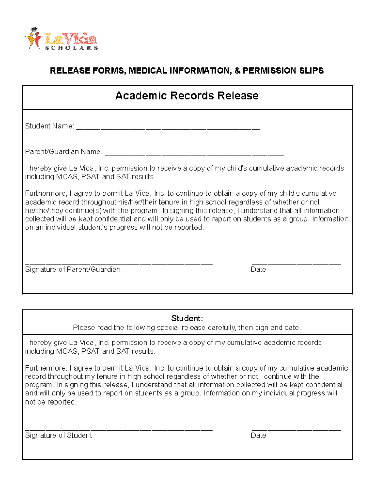 LVS Enrollment Forms & Medical Release Documents (23-24) - Studocu