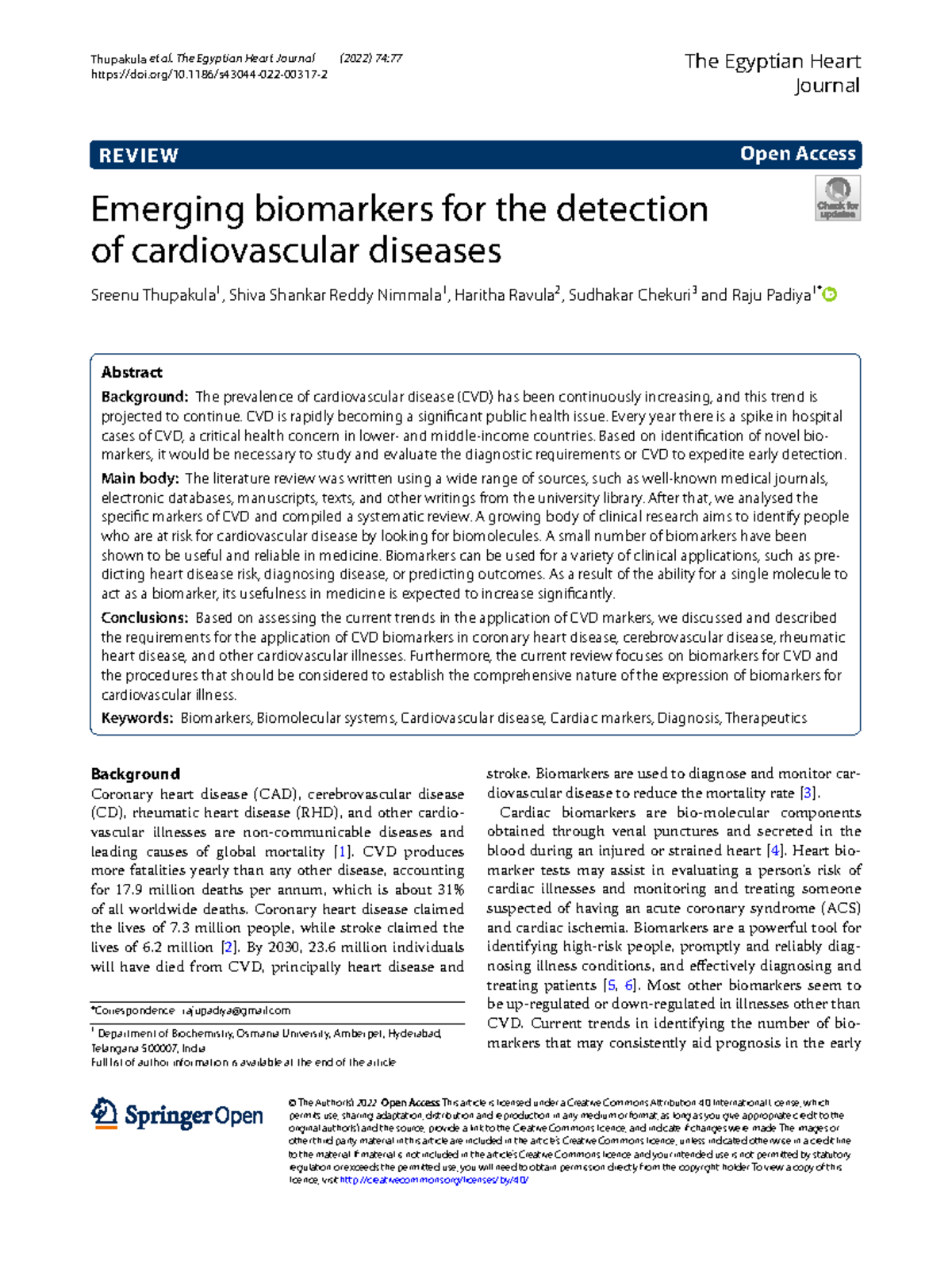 Emerging Biomarkers for Cardiovascular Disease Detection (2022) - Studocu