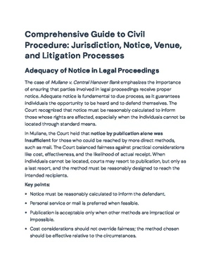 Civil Procedure - Study Notes & Assignments - Studocu