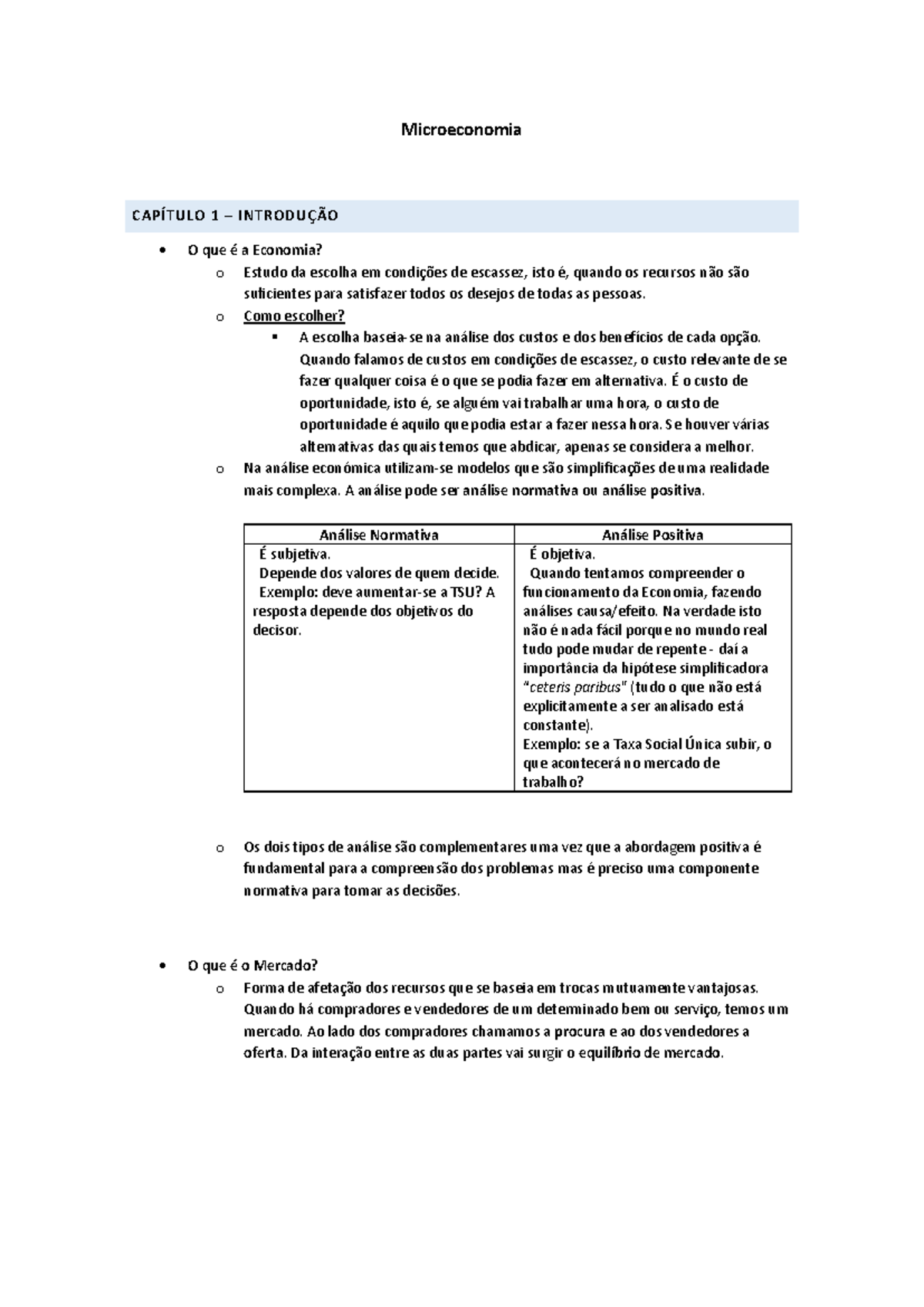Resumos Micro - Aulas 1-10 - Microeconomia I - Studocu