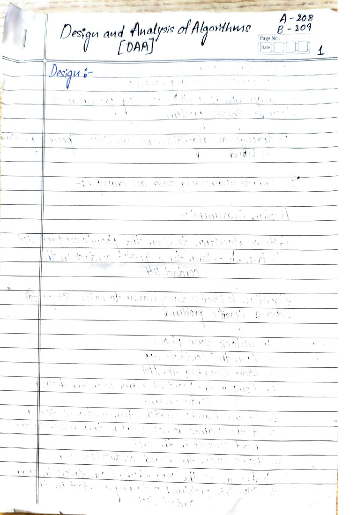 Daa 1st unit notes: Understanding algorithms and their analysis - Studocu