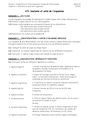 Chap 1 2020-2021 organisation et fonctionnement intégré de l être ...