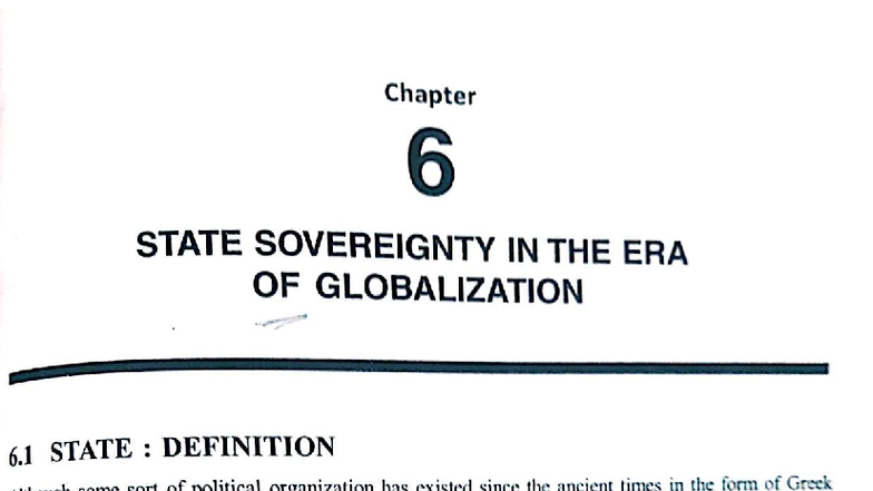 Chapter 6: State Sovereignty in Globalization Era - Key Concepts and ...