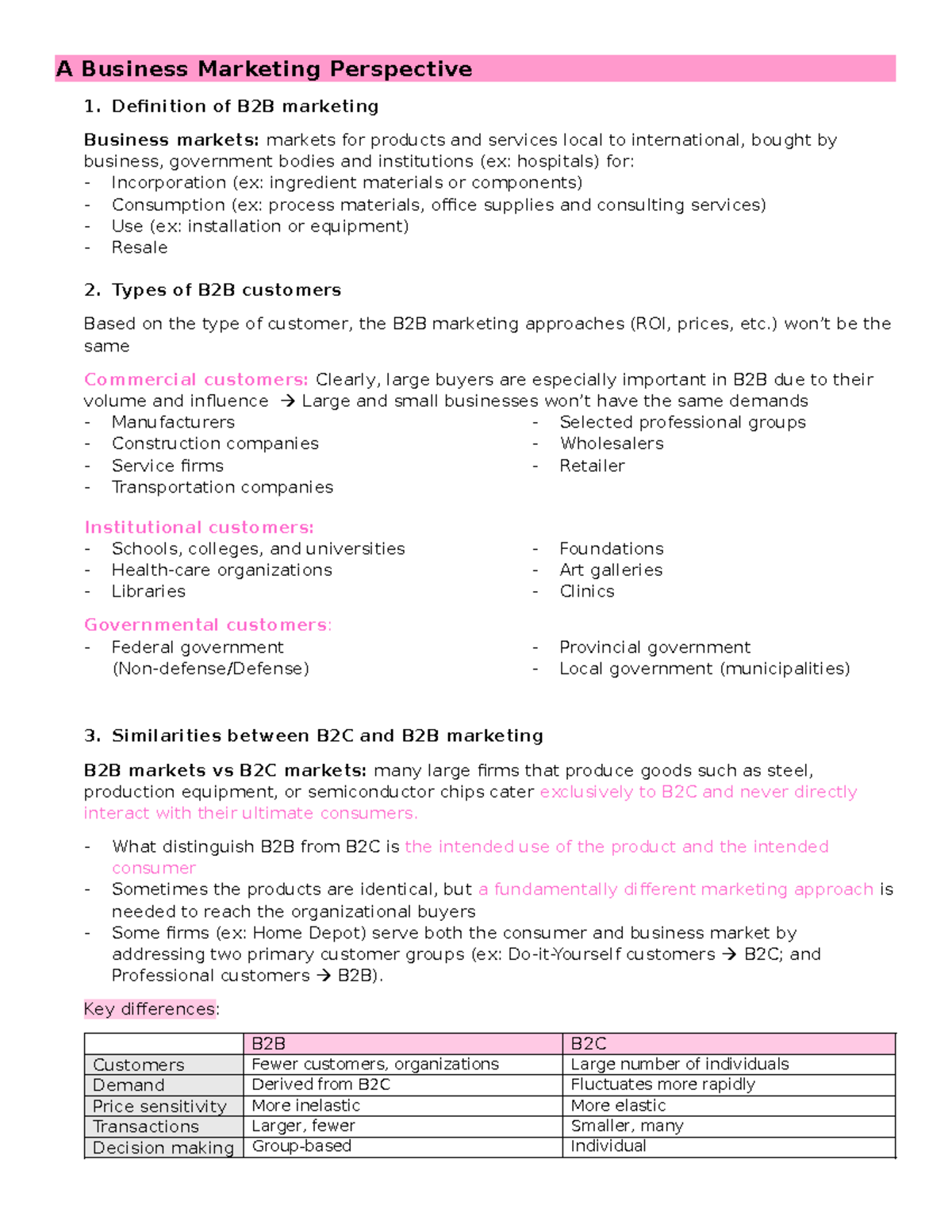B2B Marketing Insights: Session 1 - Intra Analysis - Studocu