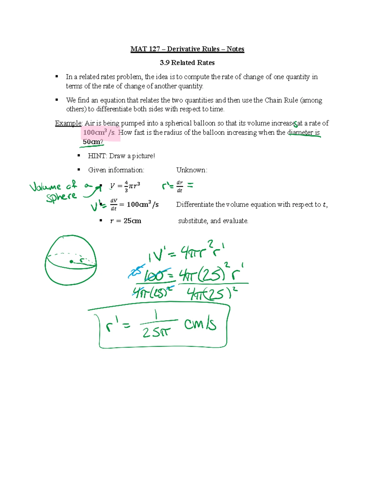MAT 127 – Final Exam Notes on Indeterminate Forms & l'Hospital's Rule ...