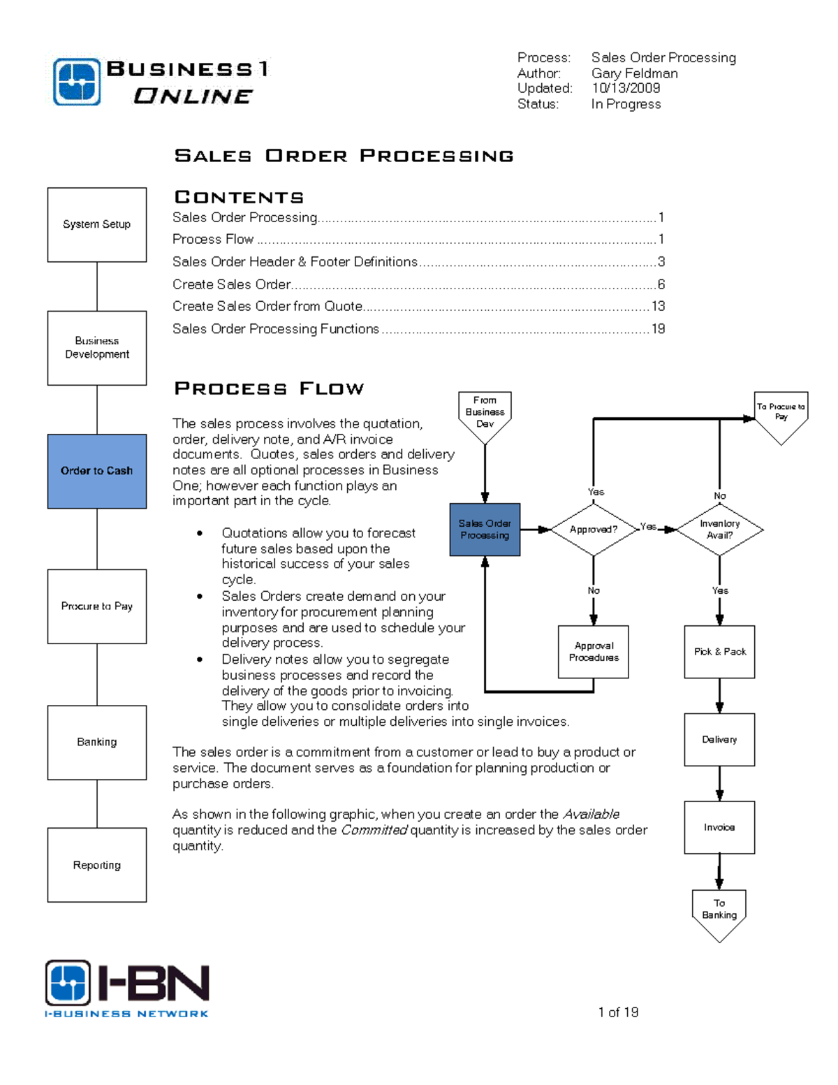 Sales Order Processing Guide: Understanding Workflow & Functions - Studocu