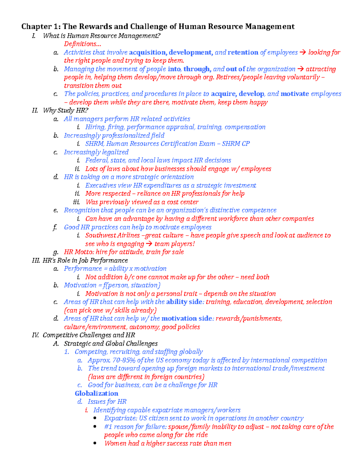 Exam 1 Study Guide - Overview of Human Resource Management 352 - Studocu