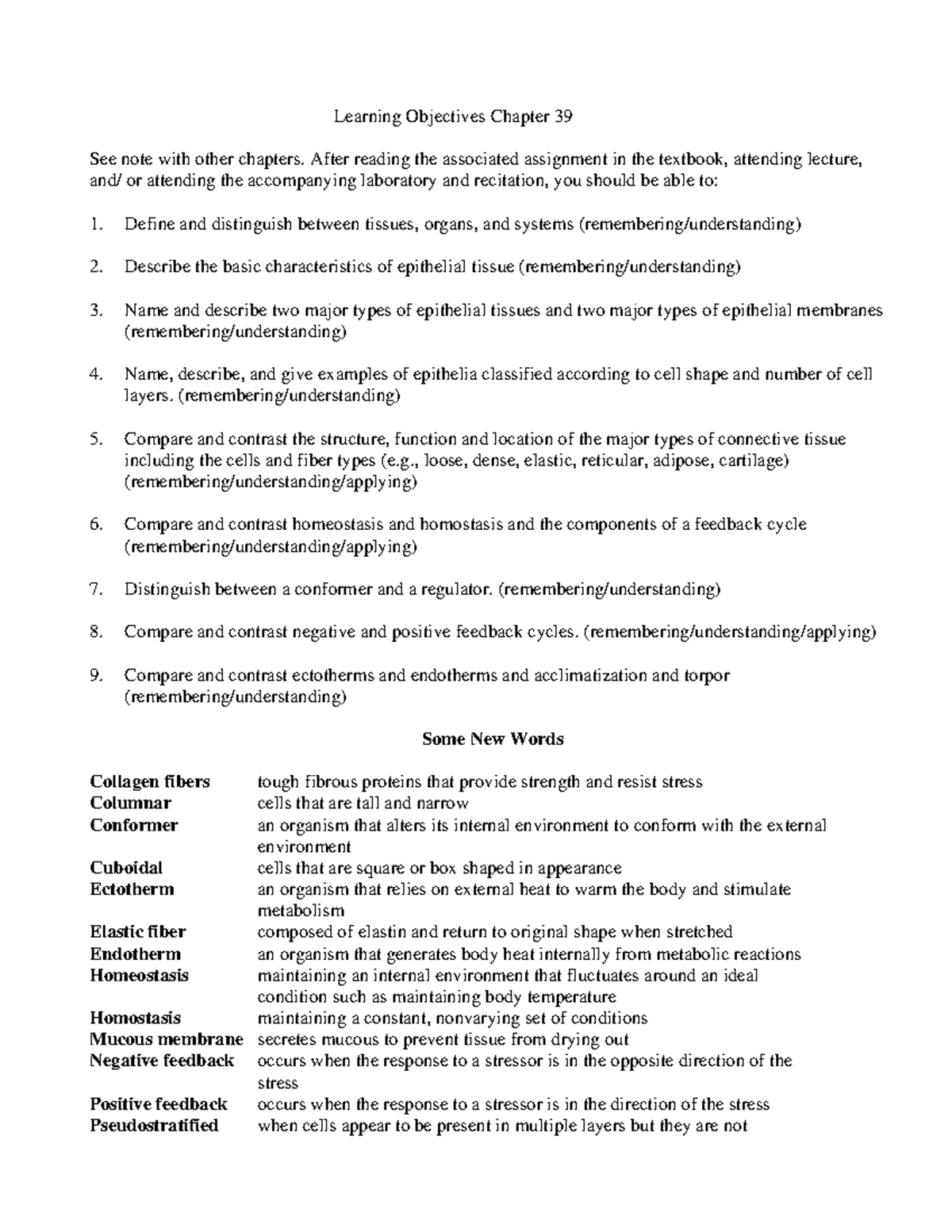 Ch 39 - Epithelial and Connective Tissue Notes - Studocu