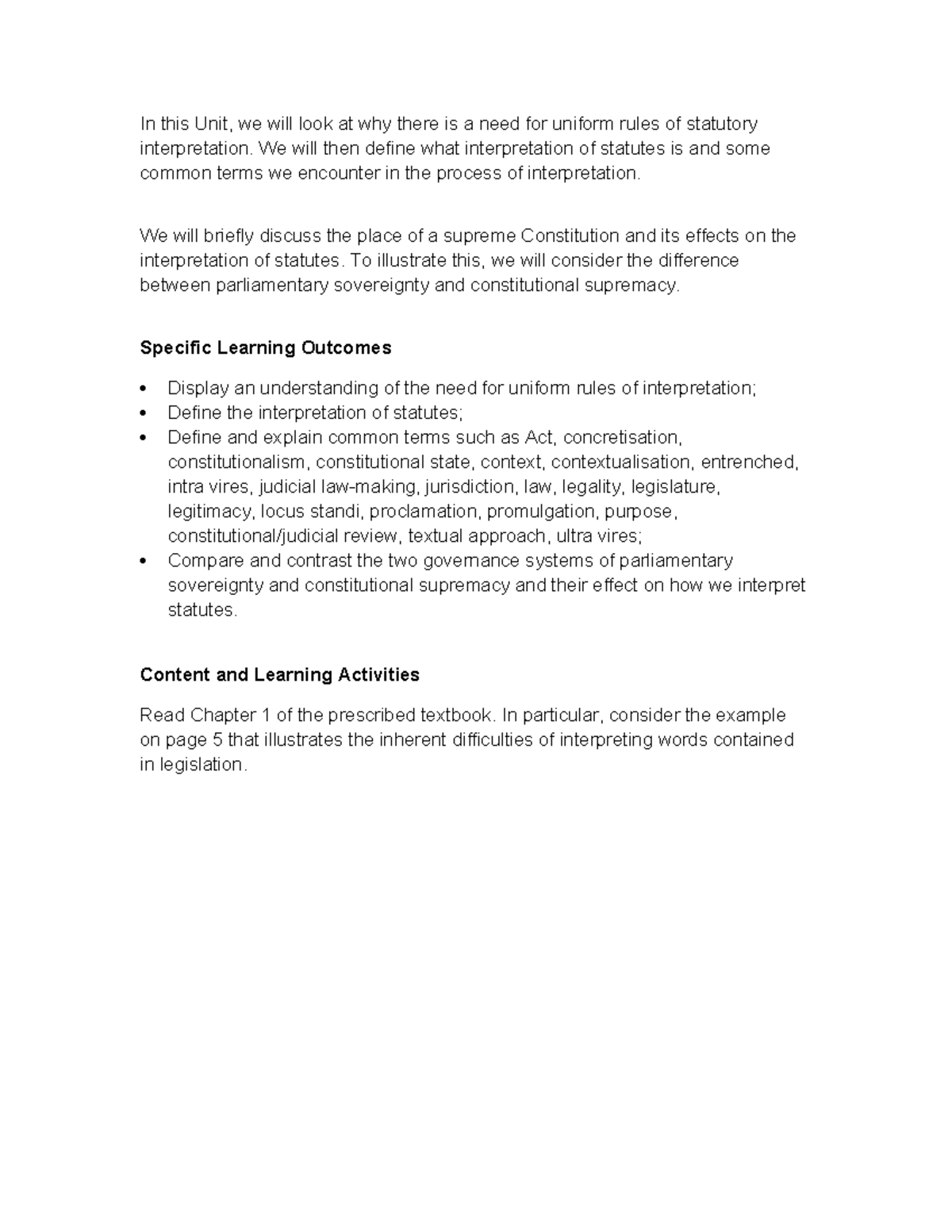 Statutory Interpretation Unit: Understanding Rules & Concepts - Studocu