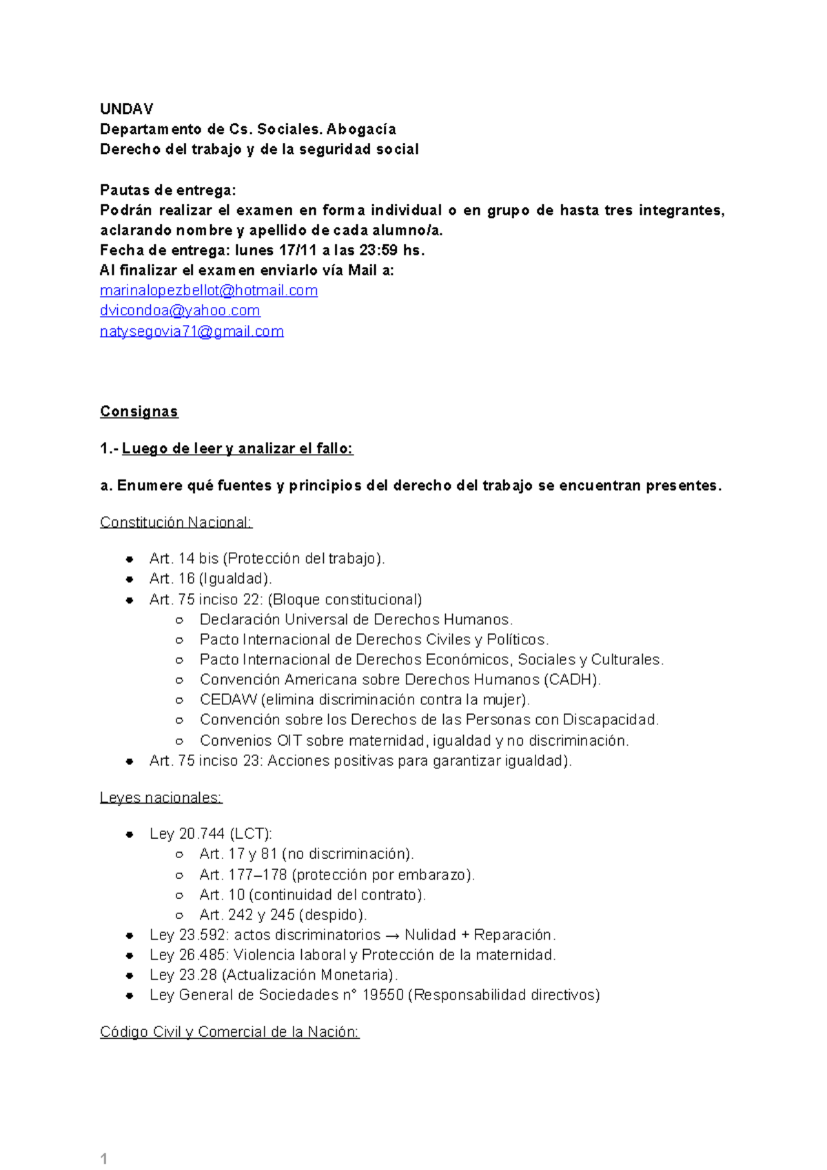 Segundo Parcial Laboral - Derecho del Trabajo y Seguridad Social - Studocu