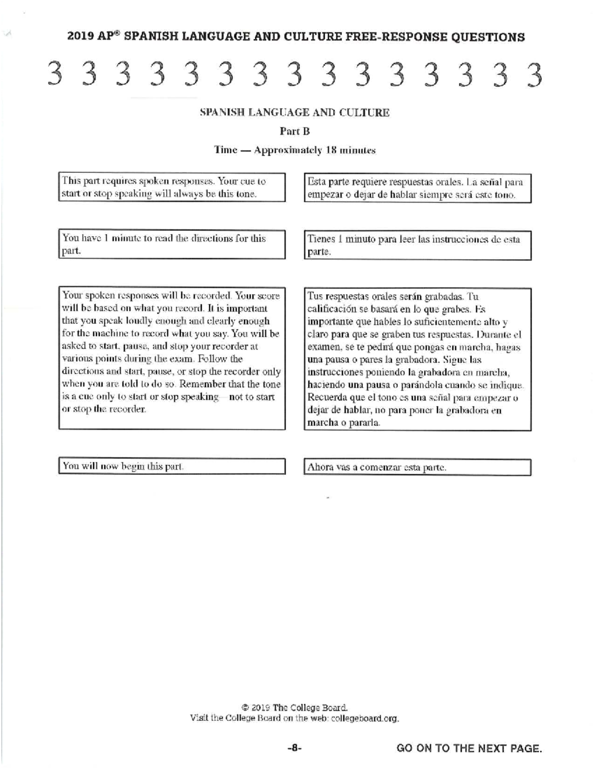 AP® SPANISH LANGUAGE 2019 FREE-RESPONSE QUESTIONS (Tasks 3-4) - Studocu