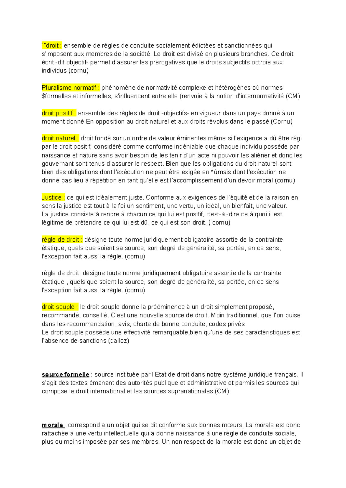 Notes de cours sur l'introduction au droit (DROIT101) - Studocu