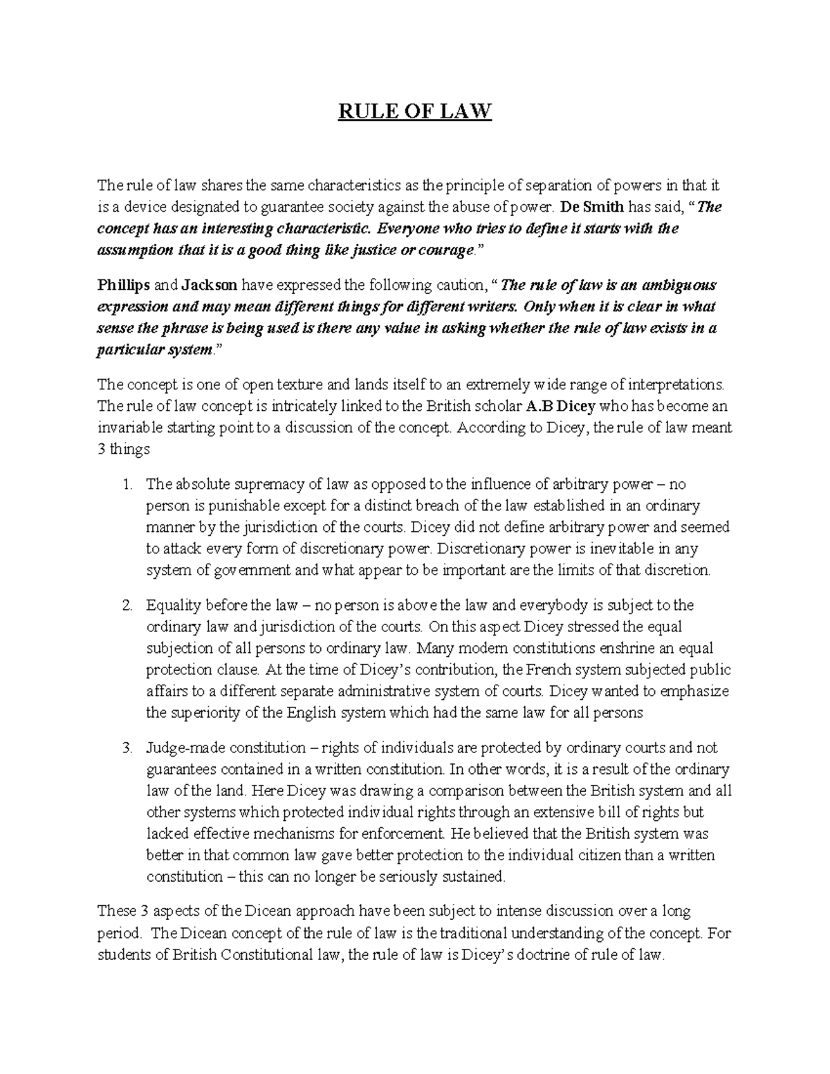 5. RULE OF LAW - In-Depth Analysis of the Rule of Law Concept - Studocu