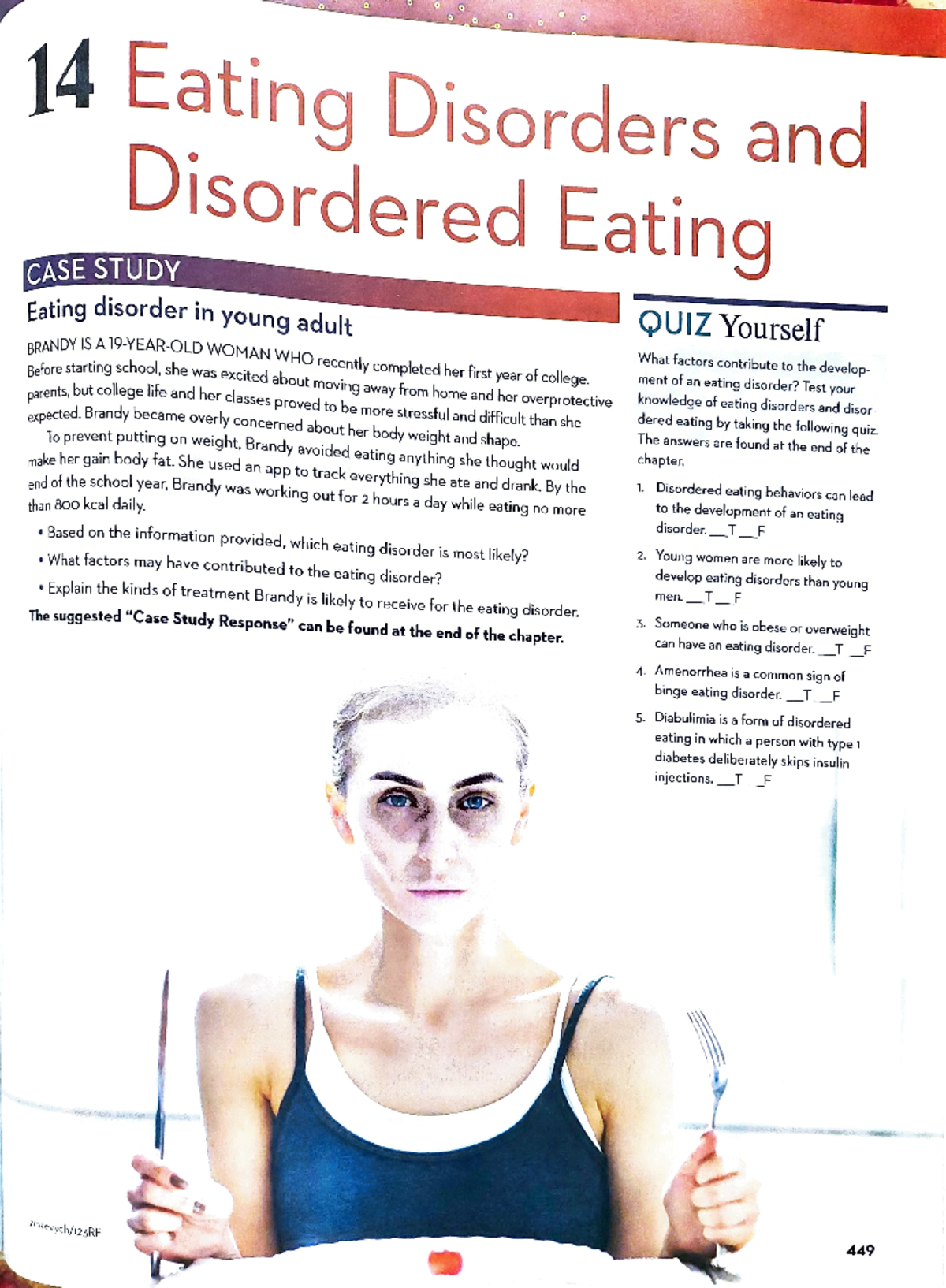 Chapter 14 - Case Study on Eating Disorders and Their Impact - Studocu