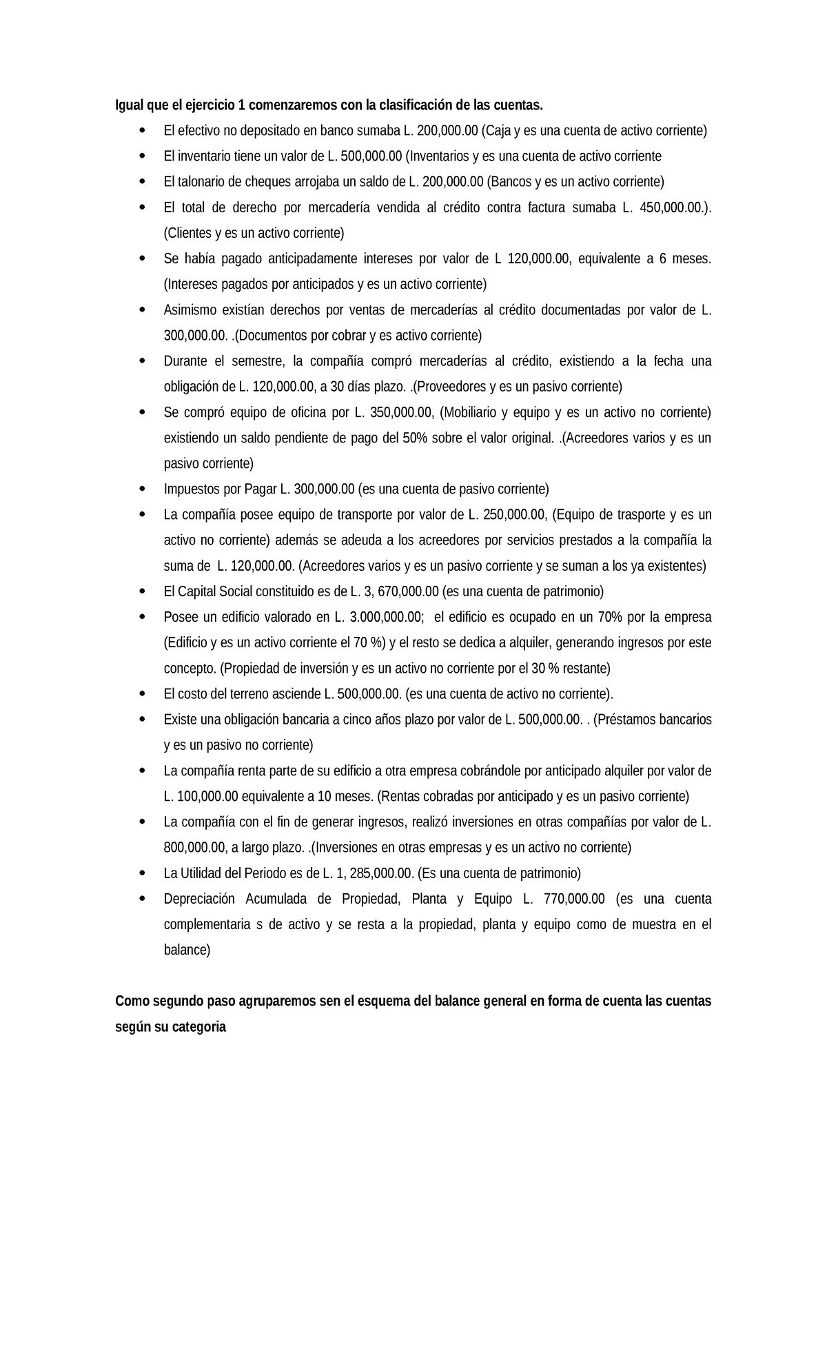 Ejercicio 2: Clasificación de Cuentas en el Balance General - Studocu