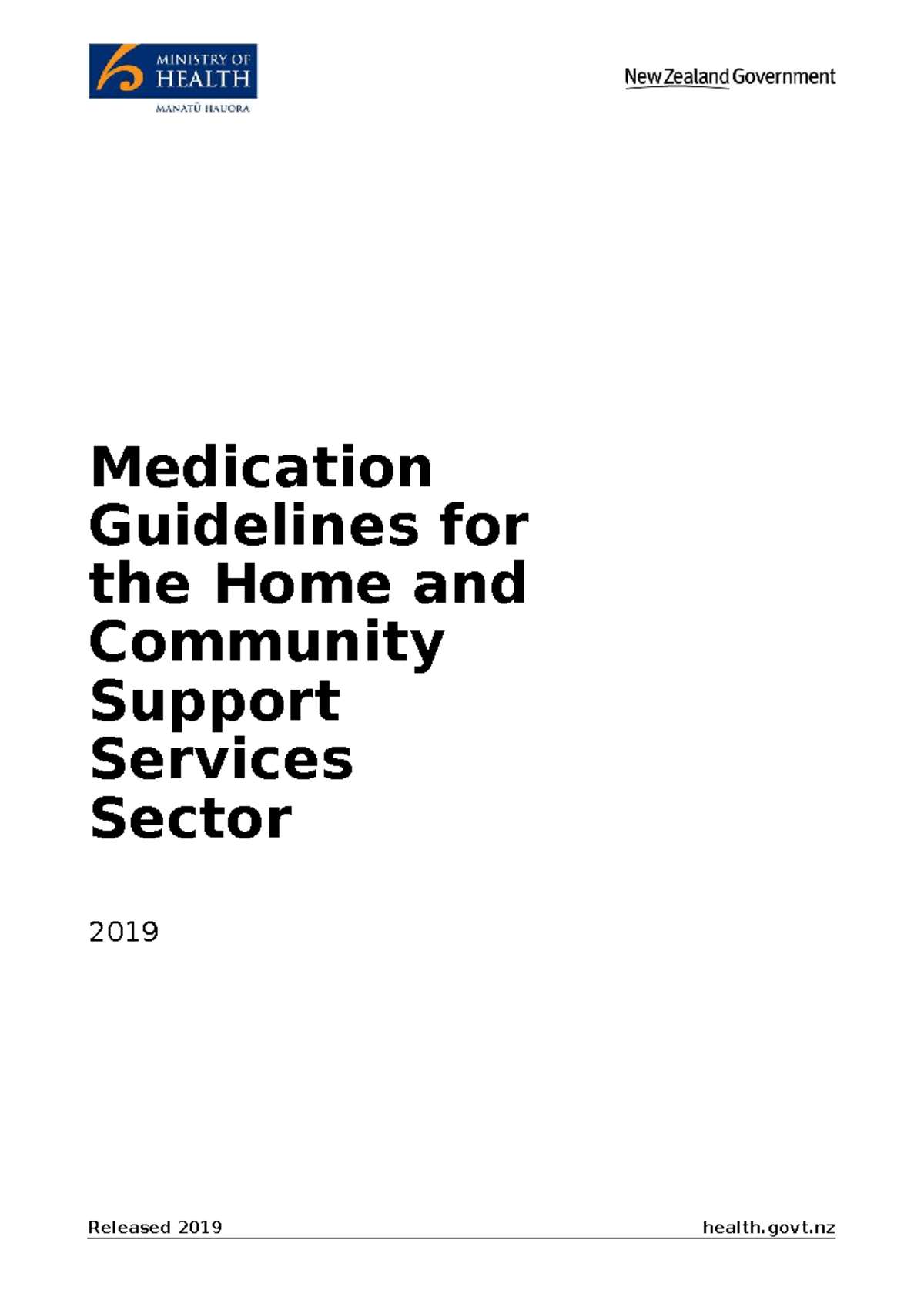 Medication Guidelines for Home & Community Support Services Sector 2019 ...