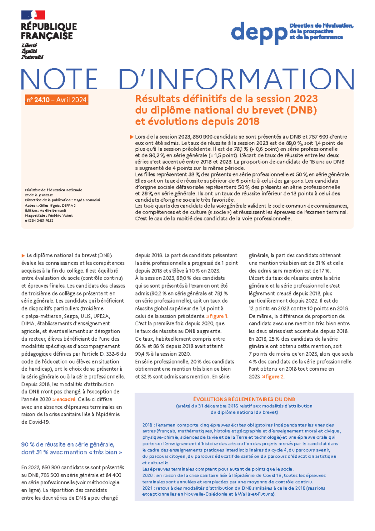 Depp-ni-2024-24-10-pdf-194076 0 - NOTE D’INFORMATION ####### Ministère ...