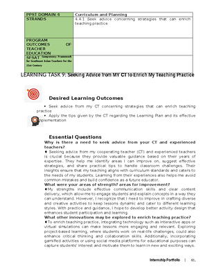 Learning TASK 7 8final - for internship teachers - PPST DOMAIN 3 ...