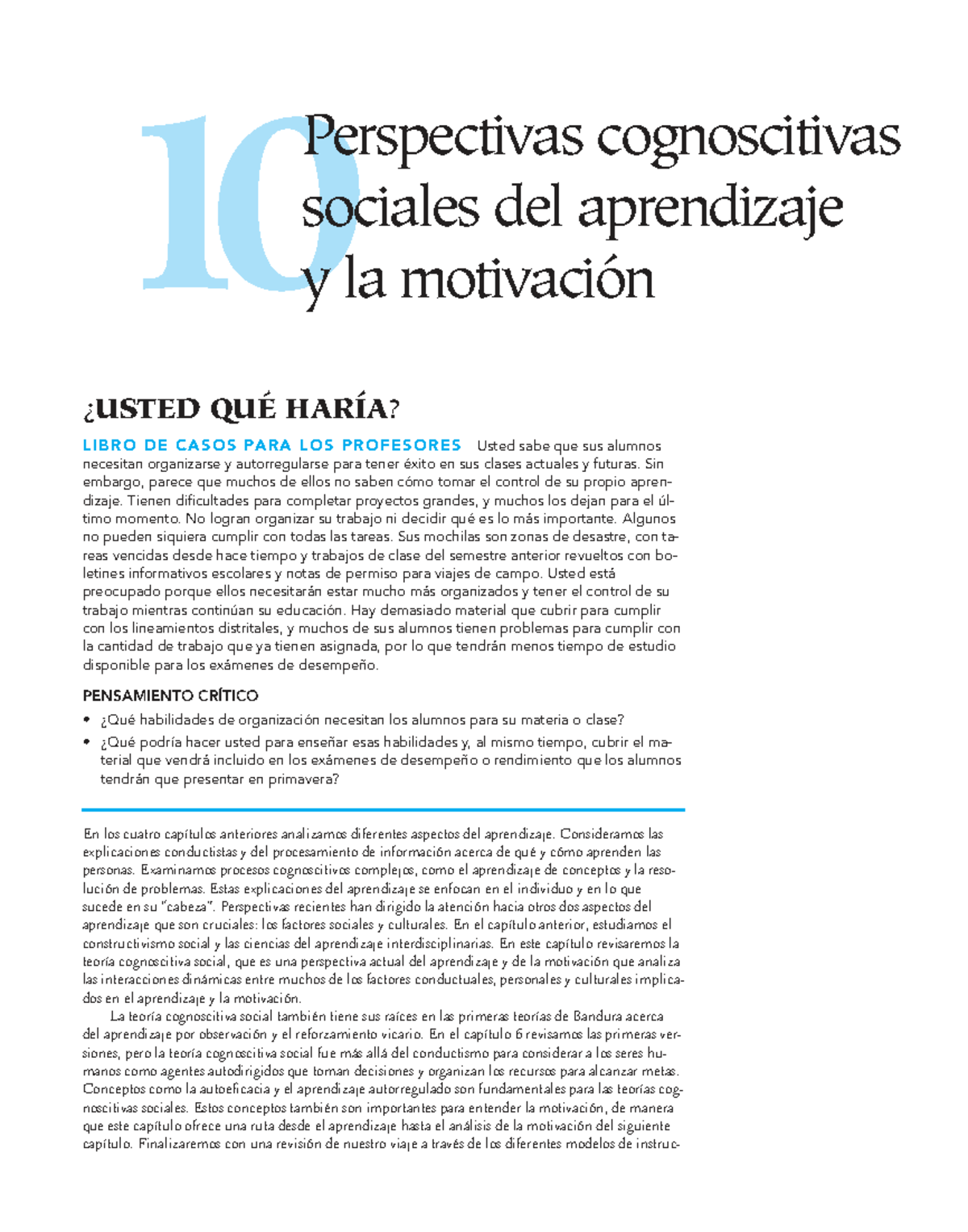 Perspectivas Cognoscitivas Sociales del Aprendizaje y la Motivación: Un ...
