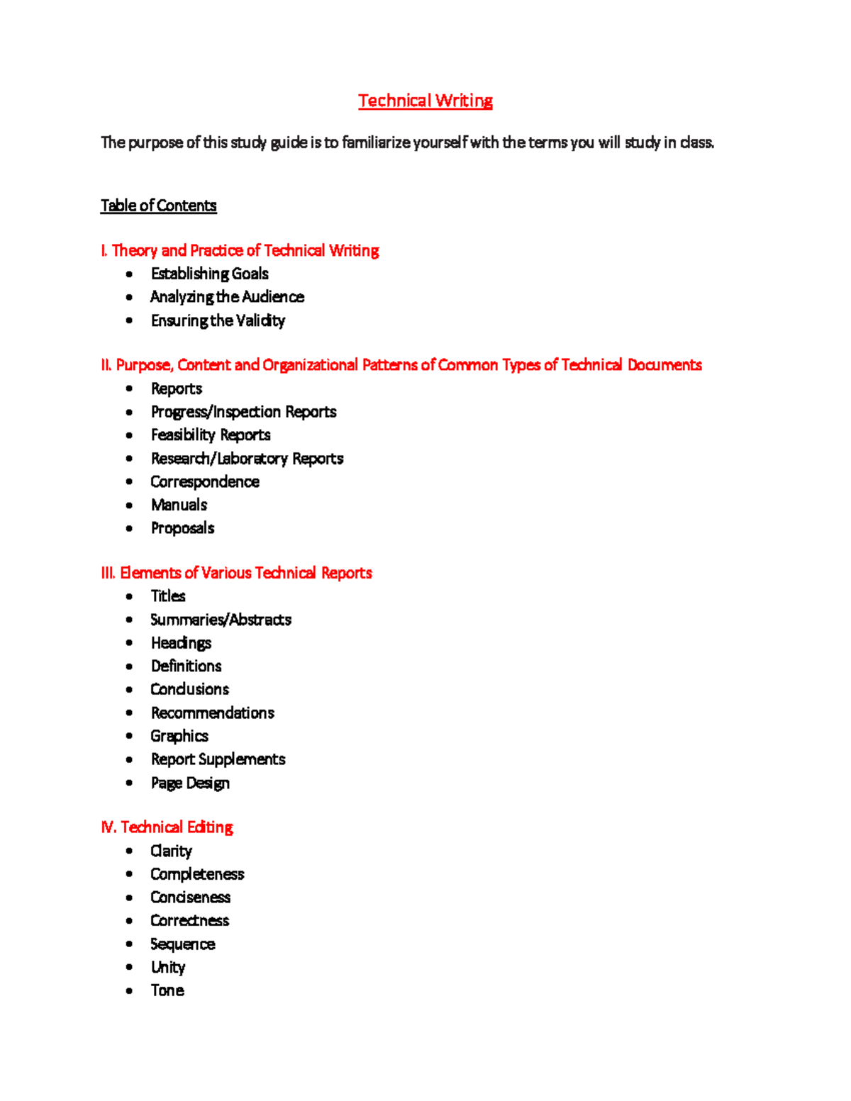 Technical Writing Study Guide: Key Concepts and Practices - Studocu