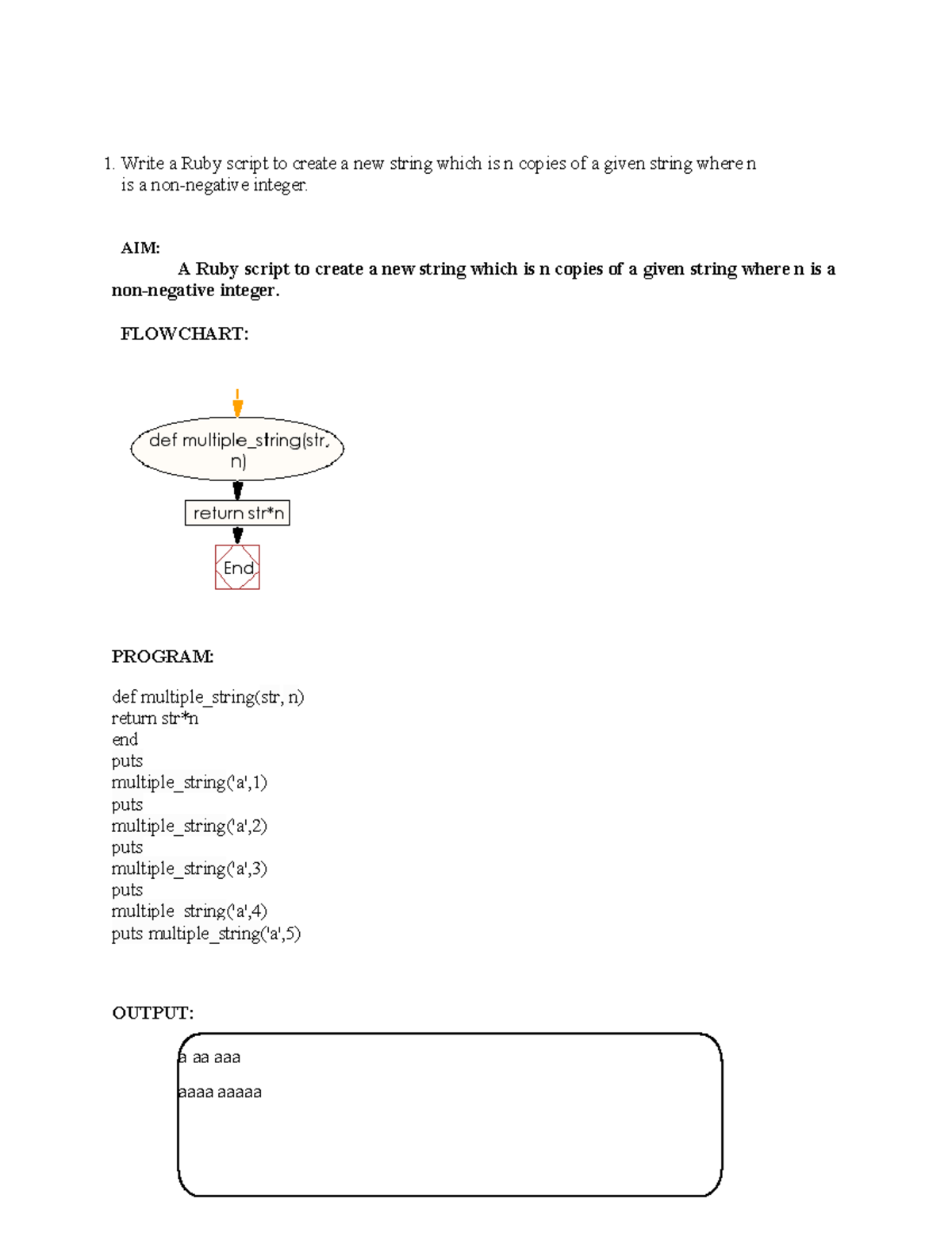 SL Lab Manual - a aa aaa aaaa aaaaa 1. Write a Ruby script to create a ...