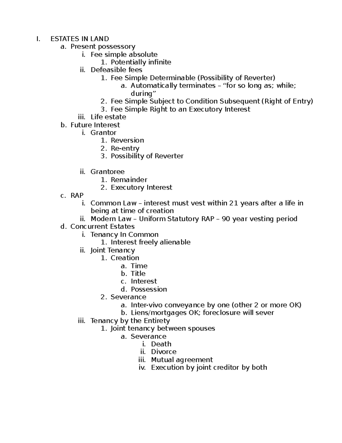 Property Law Lecture Notes - Brief Outline (Course Code: LAW101) - Studocu