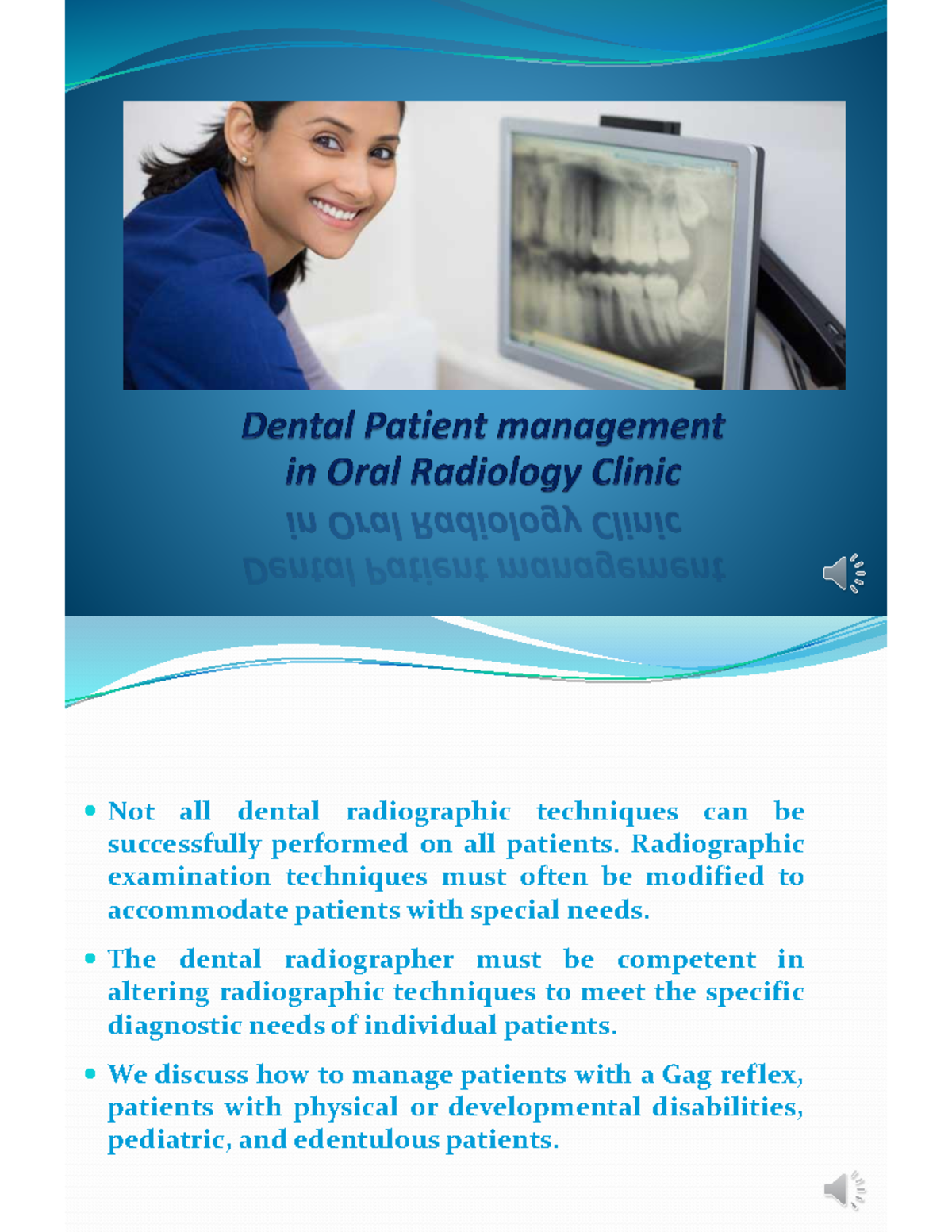 Dental Patient management in Oral Radiology Clinic - Not all dental ...