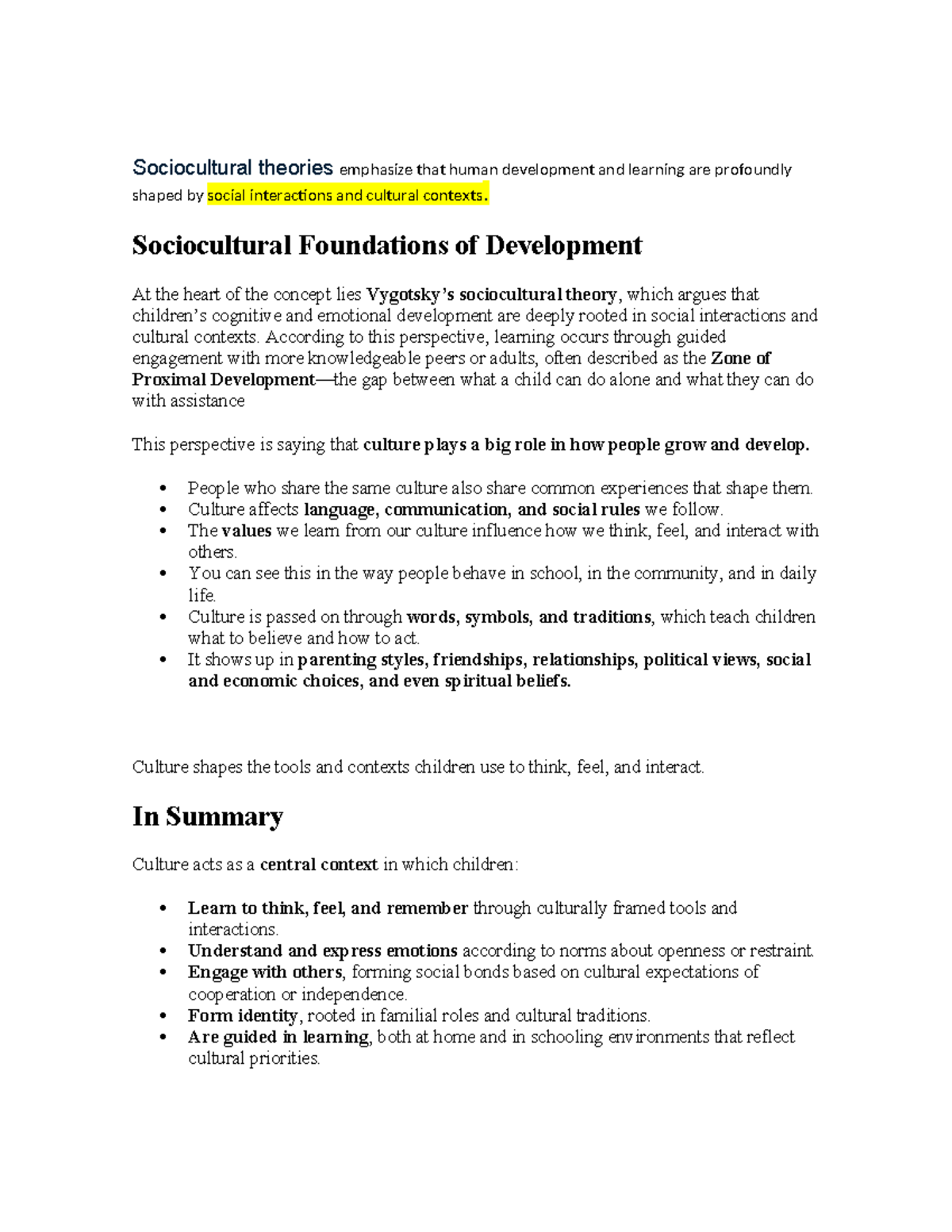Sociocultural Theories: Understanding Child Development and Learning ...