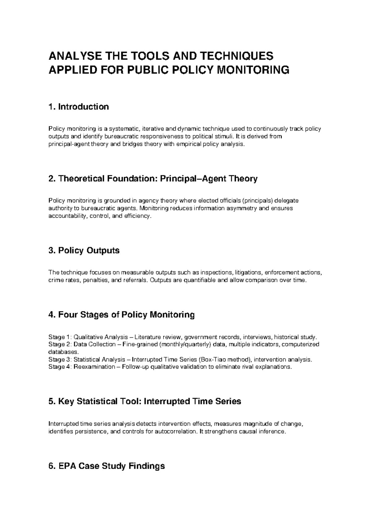 Policy Monitoring Exam Notes: Tools & Techniques Analysis - Studocu