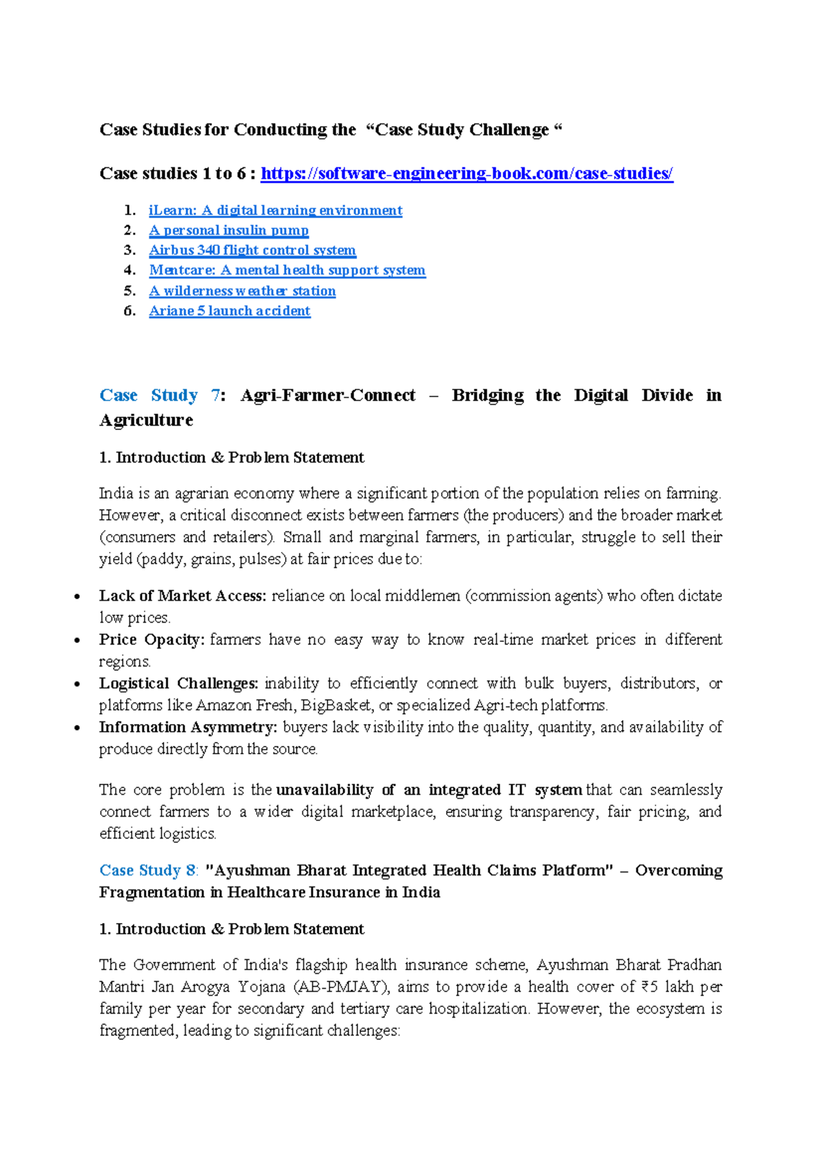 Case Studies in Software Engineering: Challenges & Solutions - Studocu