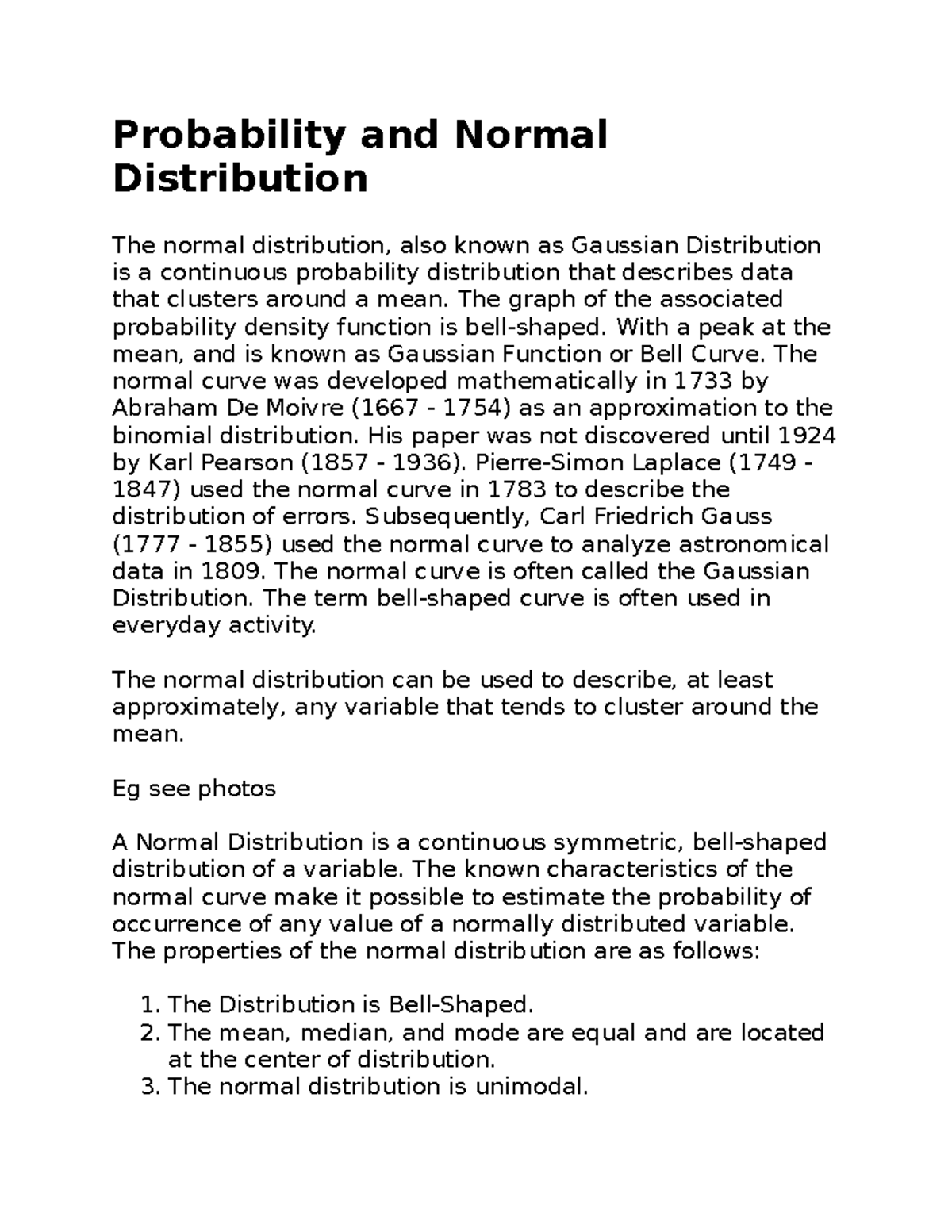 Normal Distribution Overview - Data Management Unit 4 Insights - Studocu