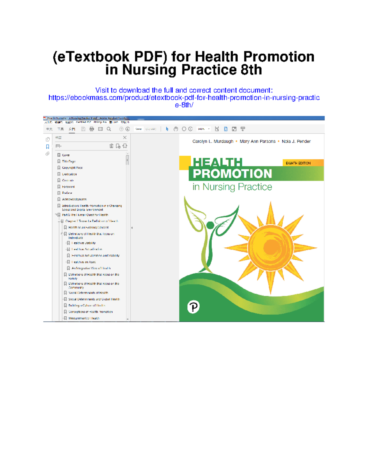 Health Promotion in Nursing Practice 8th Edition - Comprehensive Guide - Studocu