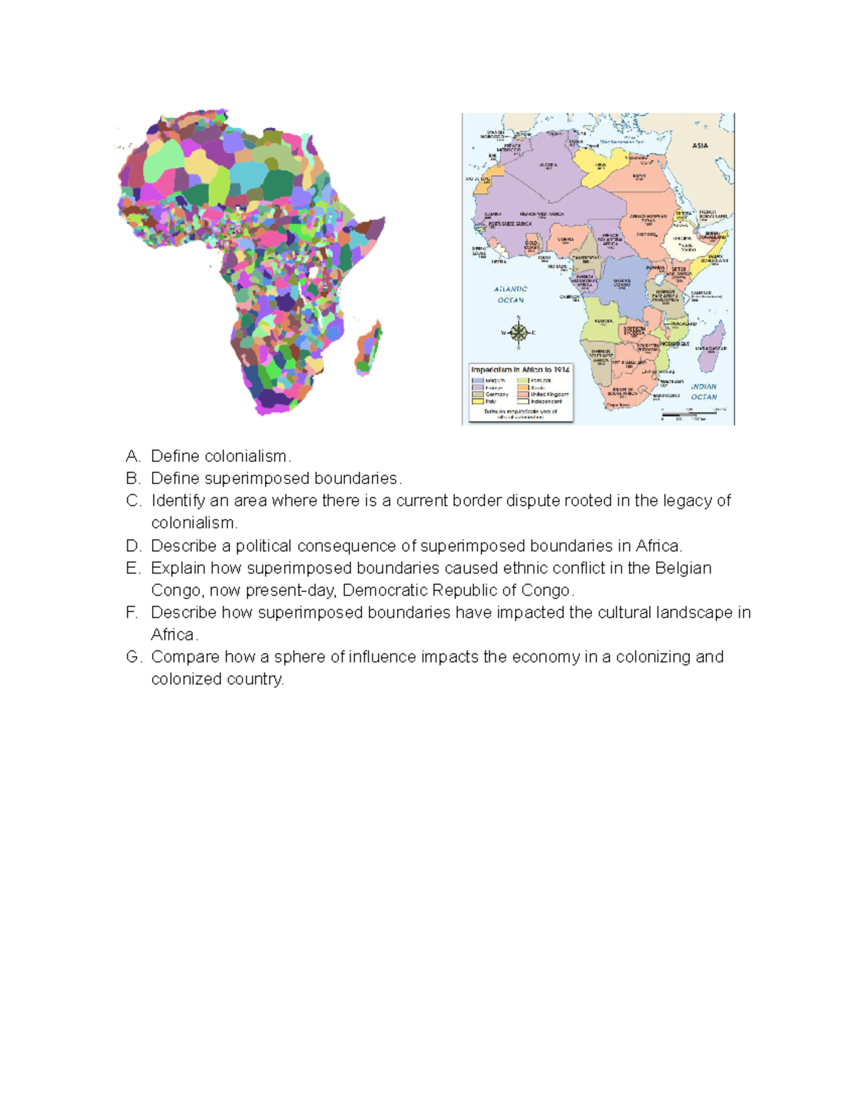 4.05 - Political Processes: Colonialism & Superimposed Boundaries ...