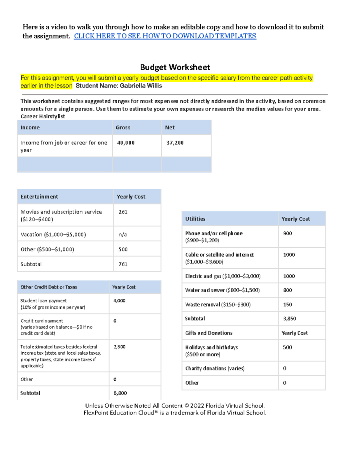 Copy of Budget Template - Here is a video to walk you through how to ...