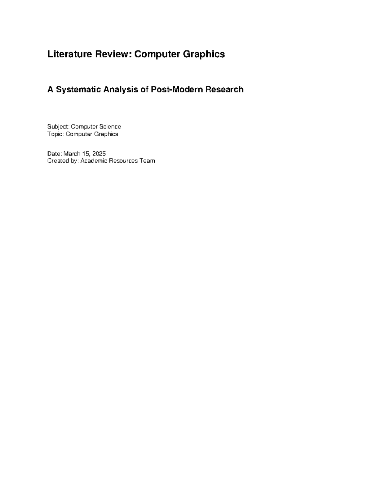 Systematic Literature Review on Computer Graphics: Trends & Insights ...