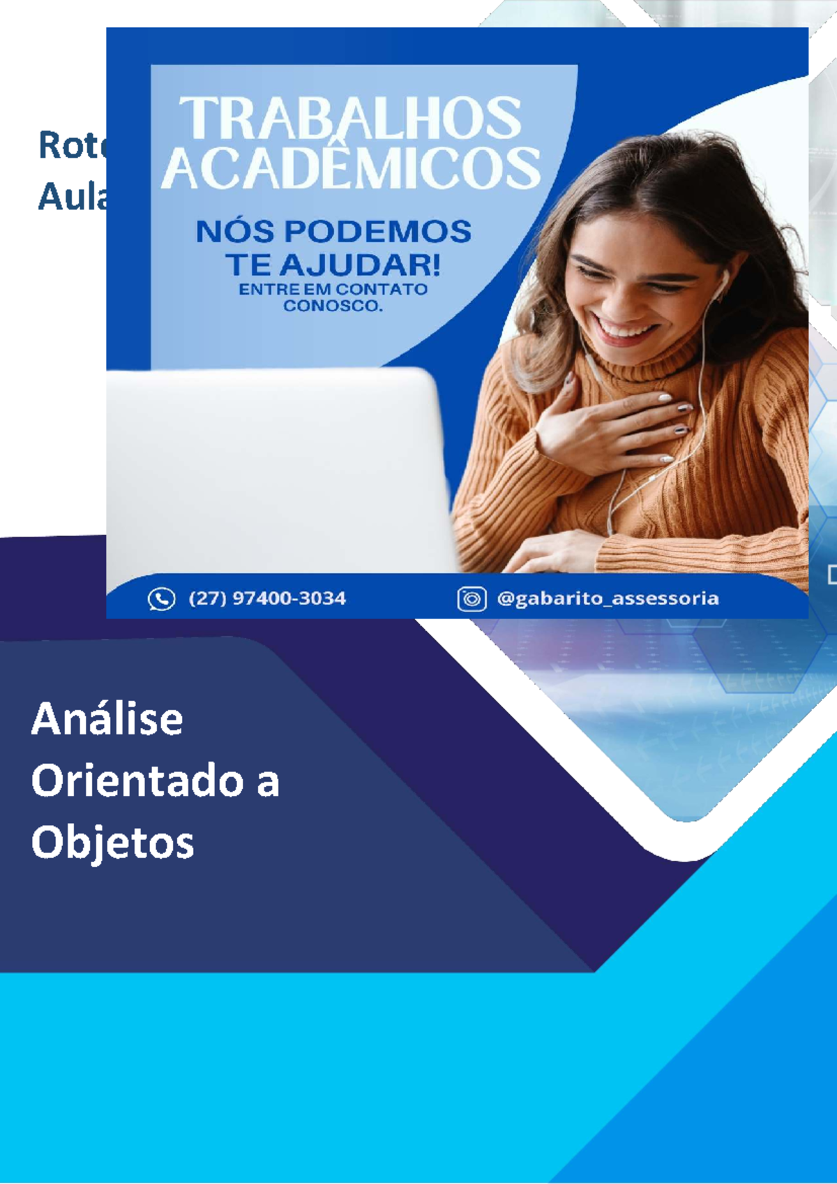Aula Prática: Diagrama de Classes em Análise Orientada a Objetos - Studocu